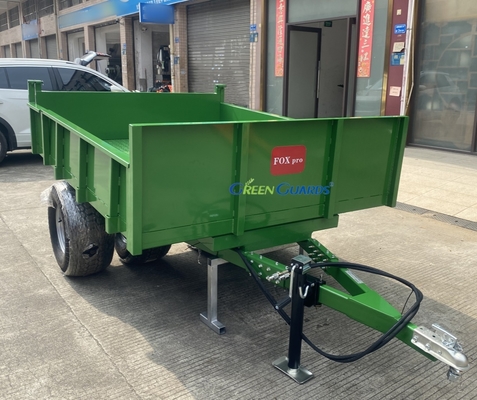OEM 3-10 ton PTO aangedreven hydraulische landbouwdumptrailer, capaciteit 210*160*30cm, met kernbanden