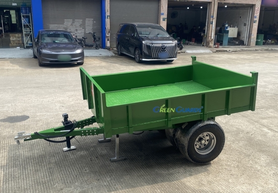 OEM 3-10 ton PTO aangedreven hydraulische landbouwdumptrailer, capaciteit 210*160*30cm, met kernbanden