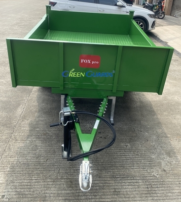 OEM 3-10 ton PTO aangedreven hydraulische landbouwdumptrailer, capaciteit 210*160*30cm, met kernbanden